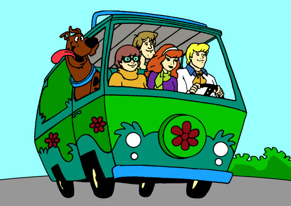 Toute la bande  Scooby doo sur la route