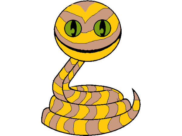 Dessin d'un serpent souriant