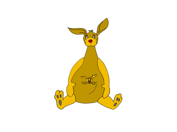 Dessin d'une maman kangourou assise