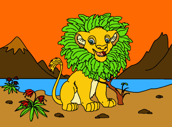 Dessin de Simba dans le roi lion
