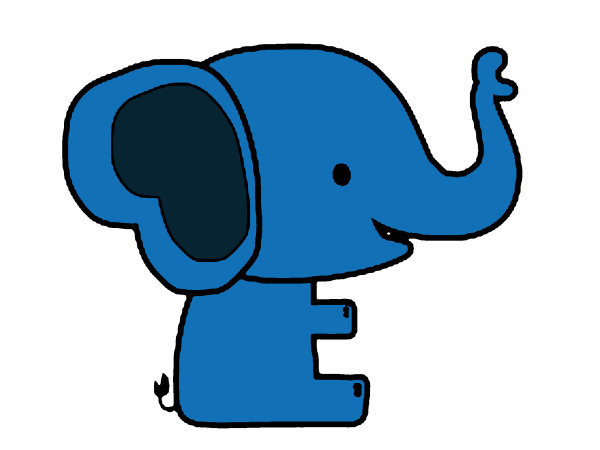 Un joli petit éléphant bleu