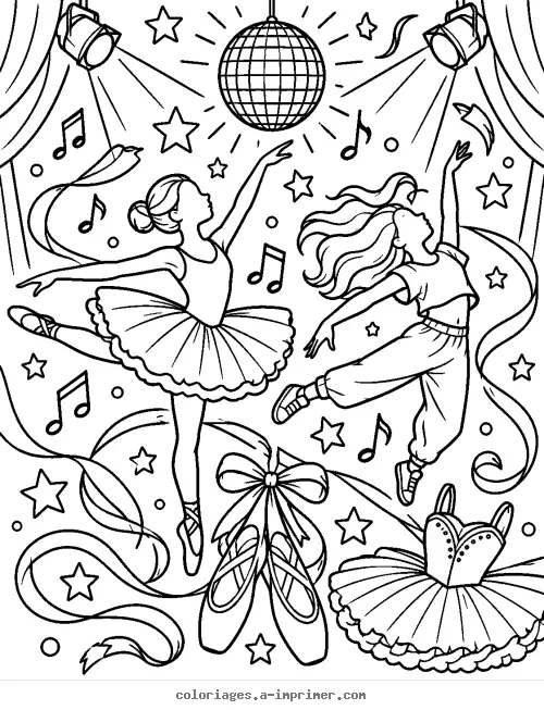Coloriage La Magie de la Danse et du Mouvement à imprimer