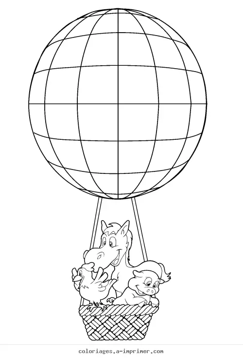 Coloriage Montgolfière à imprimer