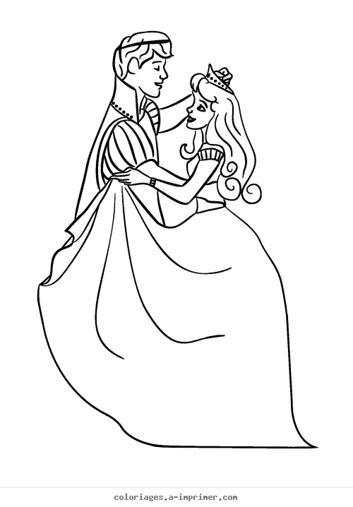 Coloriage Prince et princesse à imprimer
