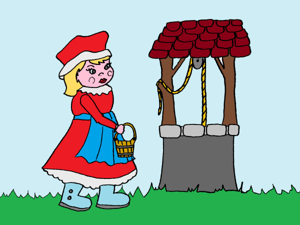 Exemple colorié de Fille au puit