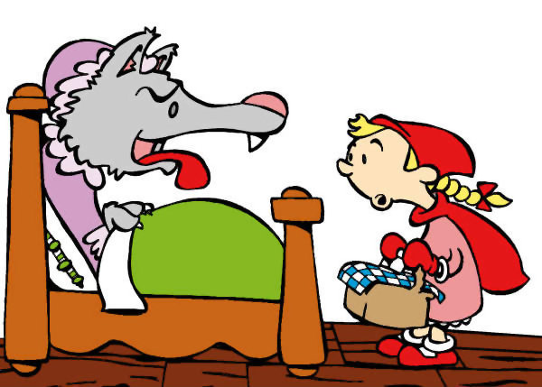 Exemple colorié de Chaperon rouge
