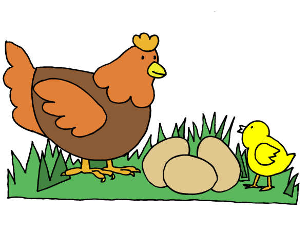 Exemple colorié de Maman poule