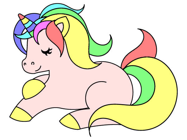 Exemple colorié de Licorne