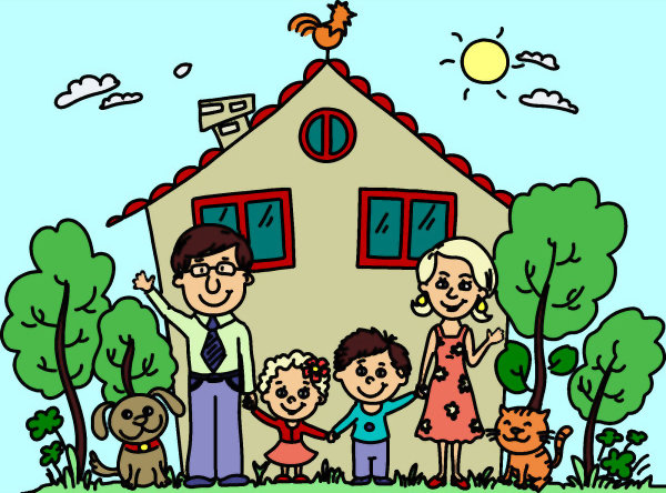 Exemple colorié de Famille