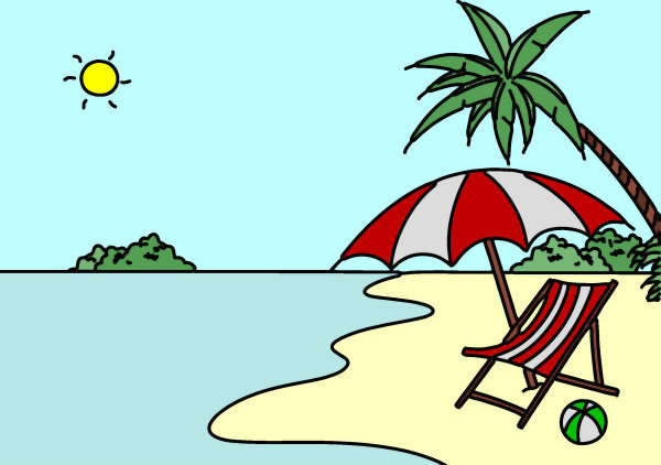 Exemple colorié de Plage