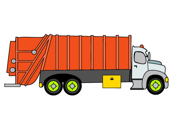 Exemple colorié de Camion poubelle