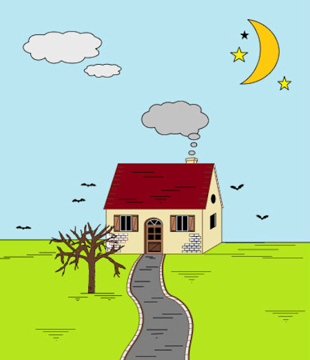 Exemple colorié de La petite maison