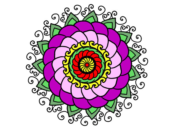 Exemple colorié de Mandala
