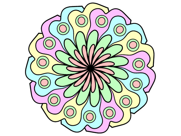 Exemple colorié de Mandala