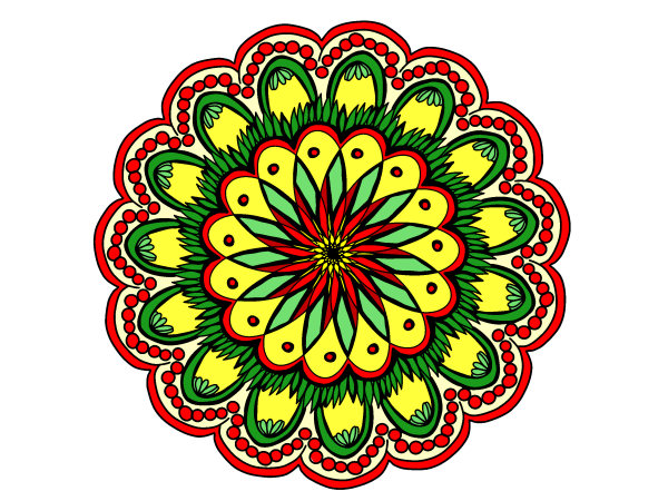 Exemple colorié de Mandala
