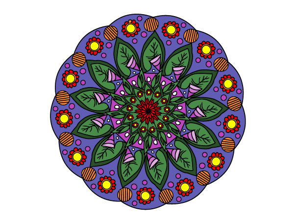 Exemple colorié de Mandala