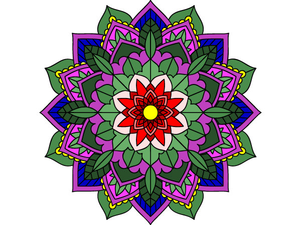 Exemple colorié de Mandala