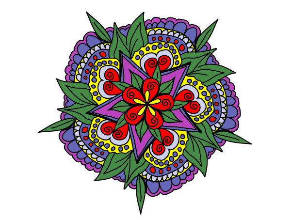 Exemple colorié de Mandala