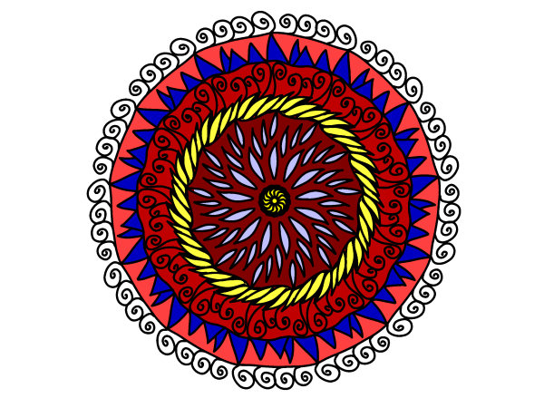 Exemple colorié de Mandala