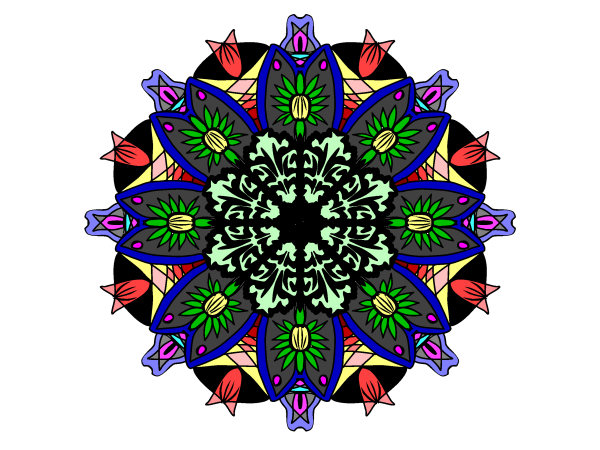 Exemple colorié de Mandala