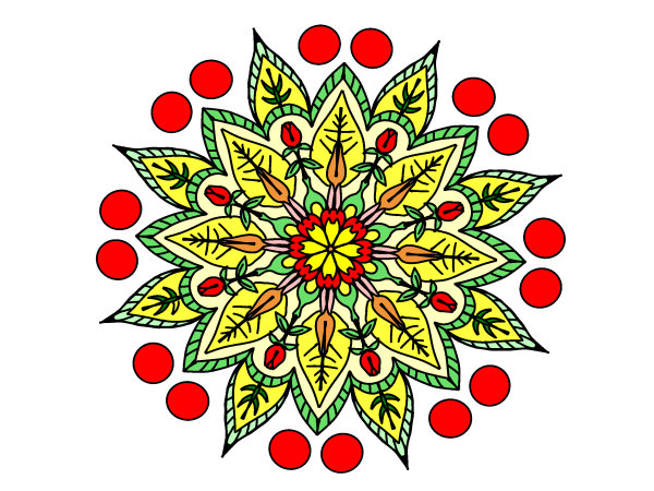 Exemple colorié de Mandala
