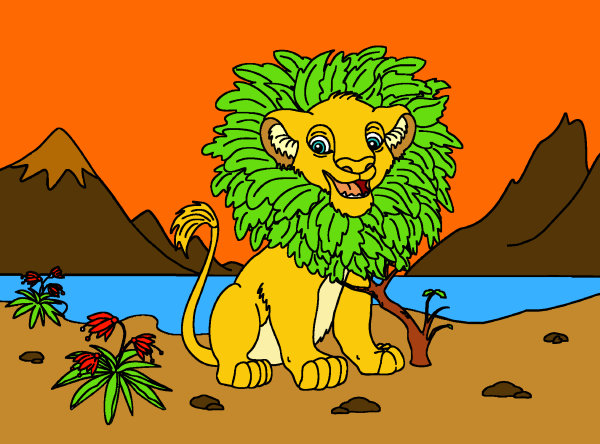 Exemple colorié de Simba