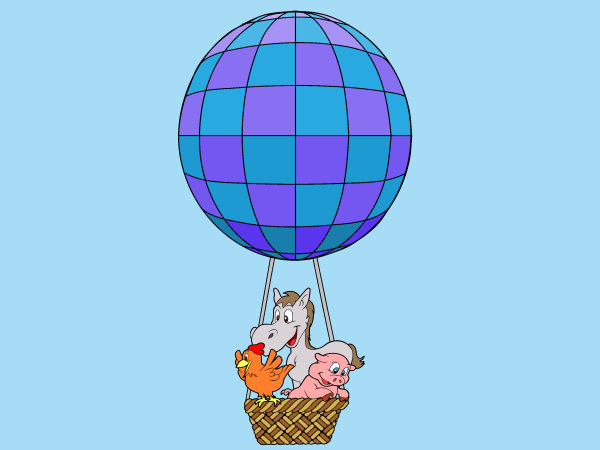 Exemple colorié de Montgolfière