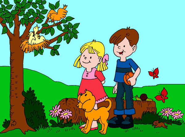 Exemple colorié de Les enfants