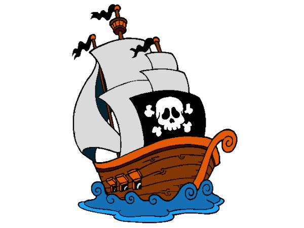 Exemple colorié de Bateau pirate