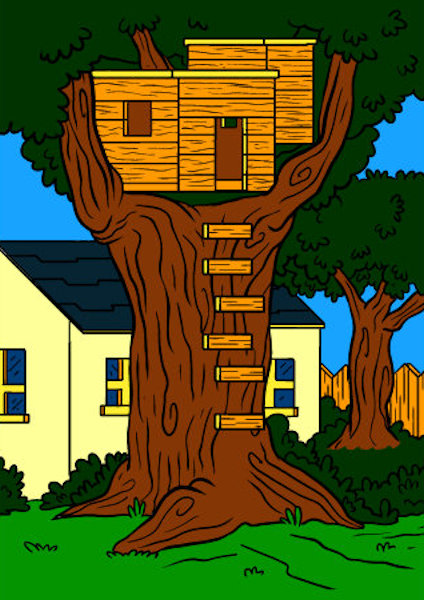 Exemple colorié de Cabane dans un arbre