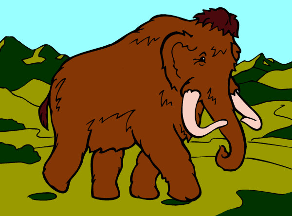 Exemple colorié de Le mamouth