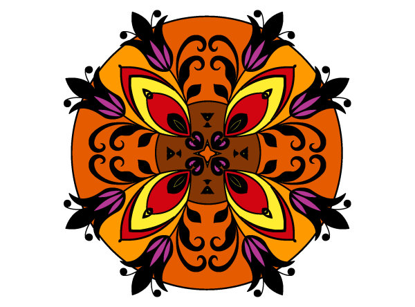 Exemple colorié de Mandala
