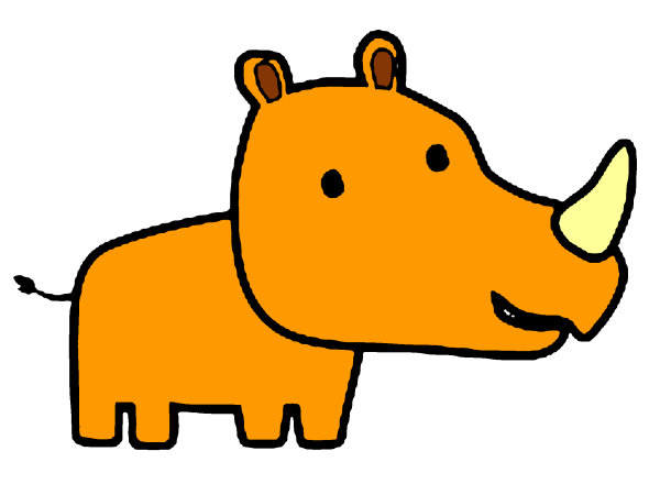 Exemple colorié de Rhinocéros
