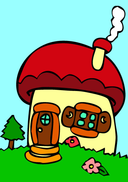 Exemple colorié de Maison champignon