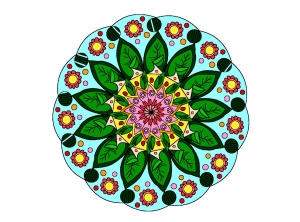 Exemple colorié de Mandala
