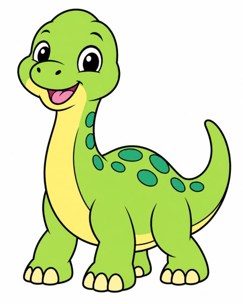 Exemple colorié de Bébé dinosaure au long cou