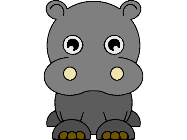 Exemple colorié de Hippopotame