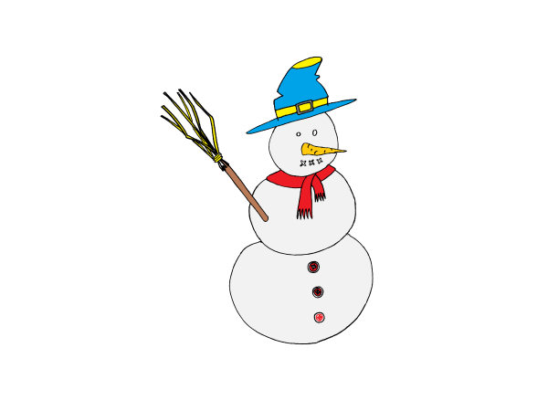Exemple colorié de Bonhomme de neige