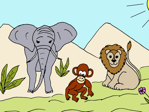 Exemple colorié de Savane