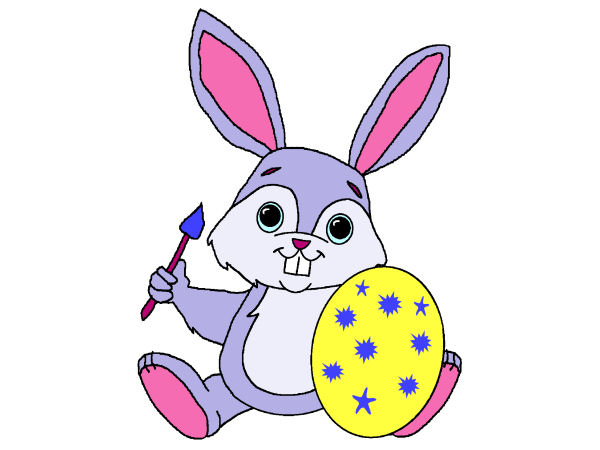 Exemple colorié de Lapin de Pâques