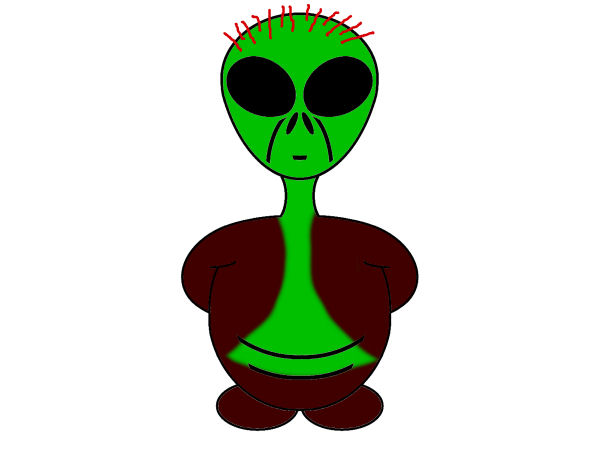 Exemple colorié de L'extraterrestre