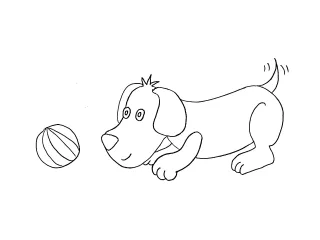 Coloriage Petit chien