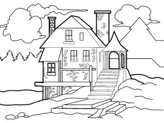 Coloriage Vieille maison