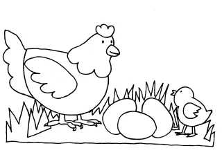 Coloriage Maman poule