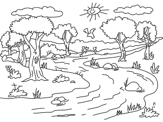 Coloriage Rivière