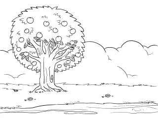 Coloriage Pommier