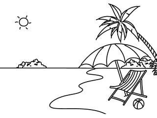 Coloriage Plage