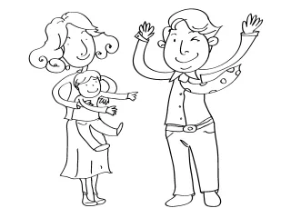 Coloriage Famille