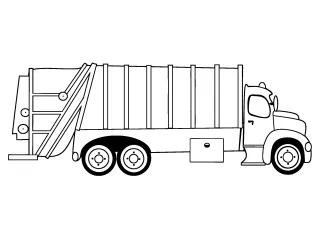 Coloriage Camion poubelle