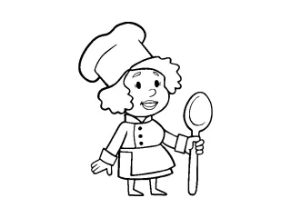 Coloriage Cuisinière